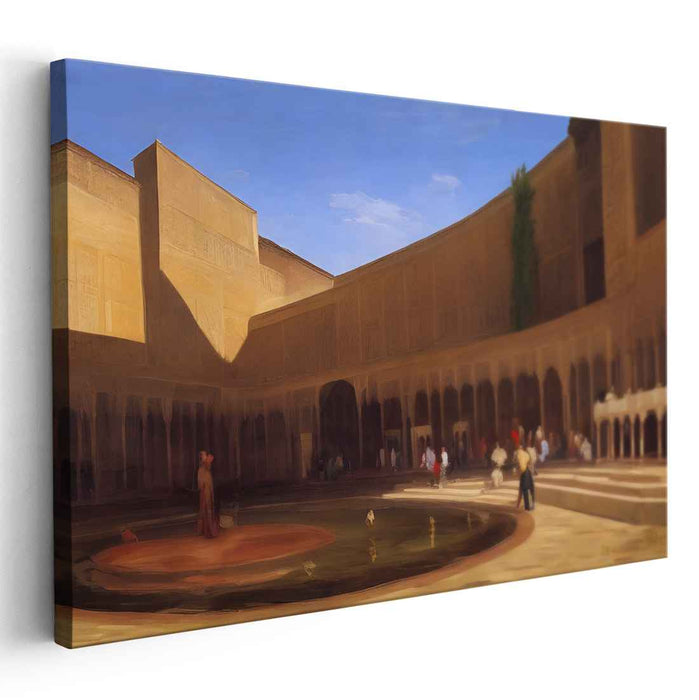 Moorish Oasis: Majestic Moorish Courtyard Canvas Art Print