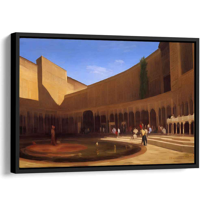 Moorish Oasis: Majestic Moorish Courtyard Canvas Art Print