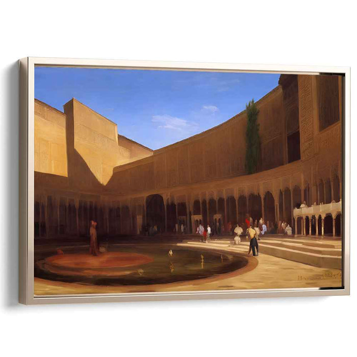 Moorish Oasis: Majestic Moorish Courtyard Canvas Art Print