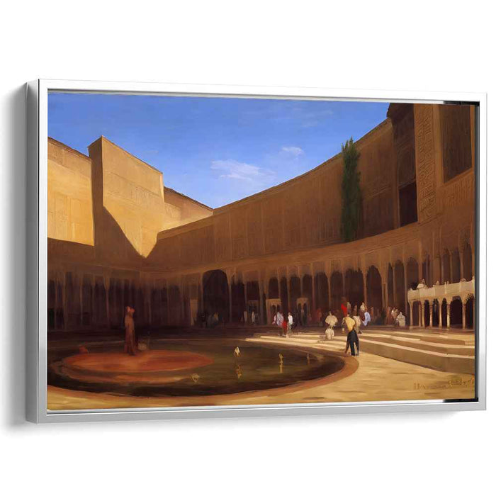 Moorish Oasis: Majestic Moorish Courtyard Canvas Art Print