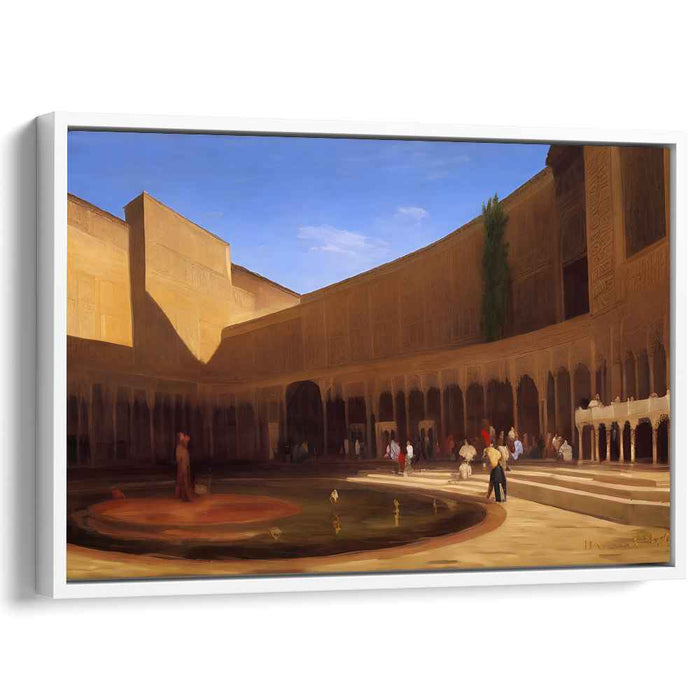 Moorish Oasis: Majestic Moorish Courtyard Canvas Art Print