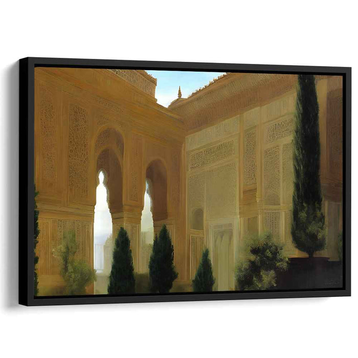 Whispers Of Moorish Splendor: Majestic Courtyard of the Alhambra Canvas Art