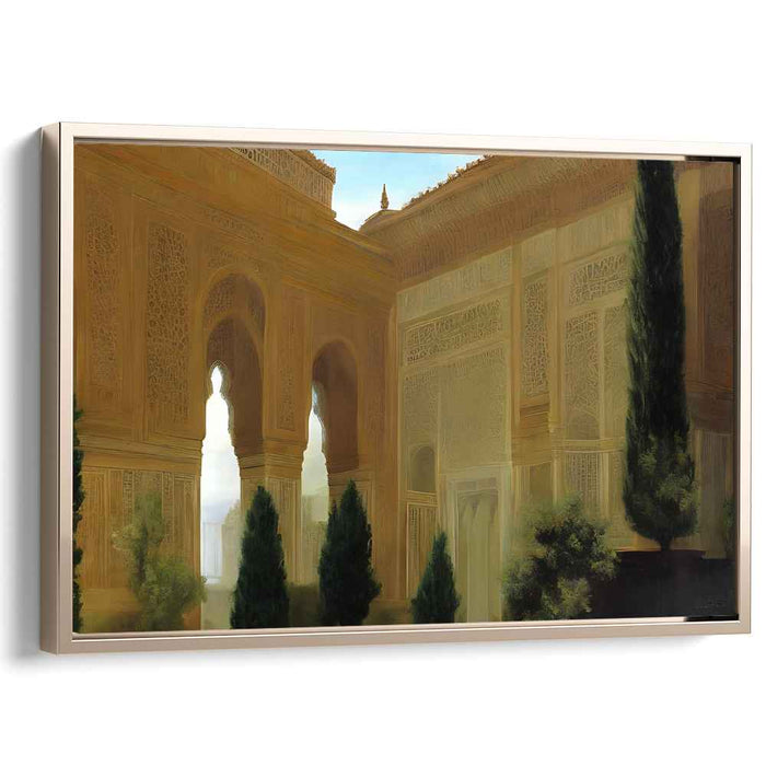 Whispers Of Moorish Splendor: Majestic Courtyard of the Alhambra Canvas Art
