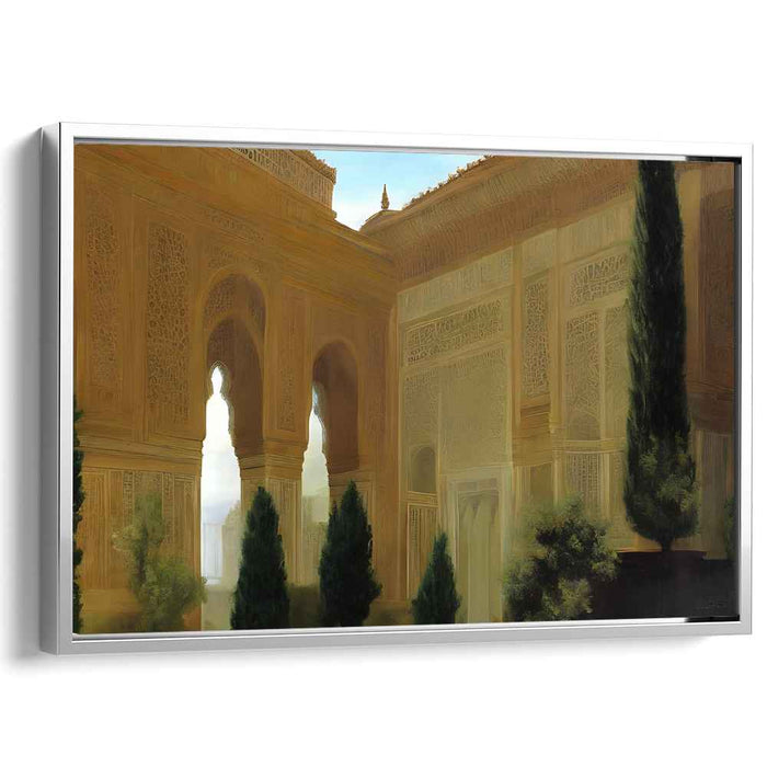 Whispers Of Moorish Splendor: Majestic Courtyard of the Alhambra Canvas Art