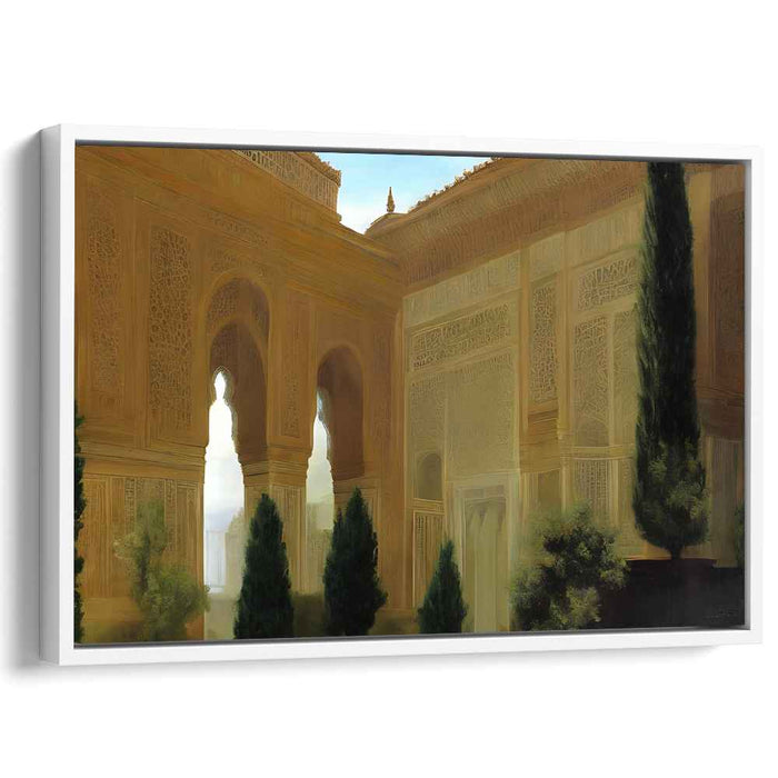 Whispers Of Moorish Splendor: Majestic Courtyard of the Alhambra Canvas Art