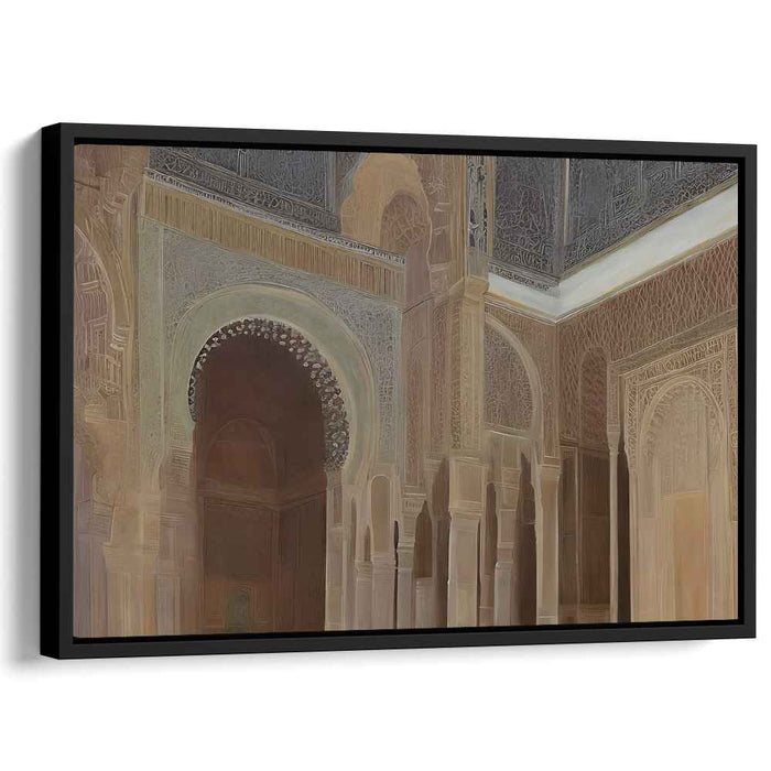 Ornate Tranquility: Realistic Islamic Architectural Interior Canvas Art Print