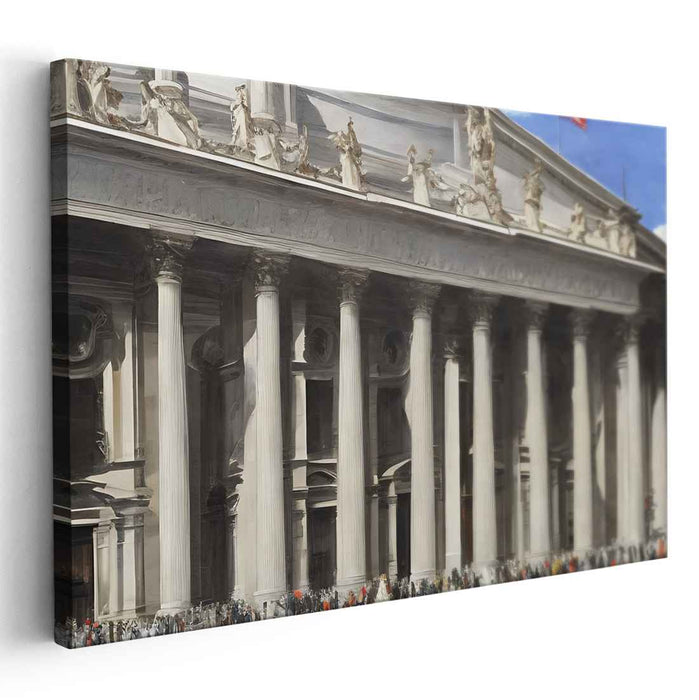 Majestic Columns: Classical Architectural Marvel Canvas Art Print