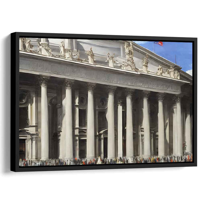 Majestic Columns: Classical Architectural Marvel Canvas Art Print