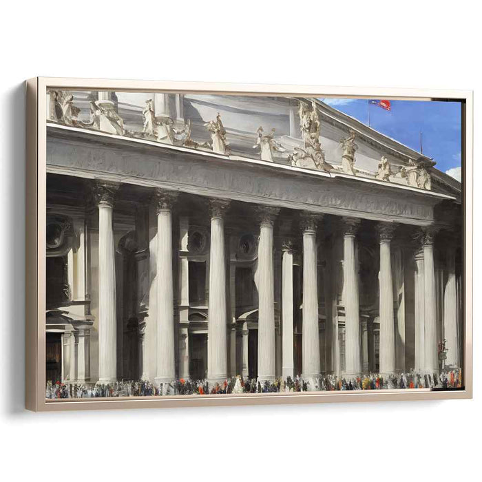 Majestic Columns: Classical Architectural Marvel Canvas Art Print