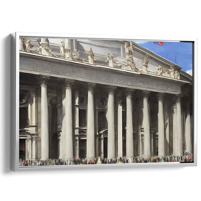 Majestic Columns: Classical Architectural Marvel Canvas Art Print