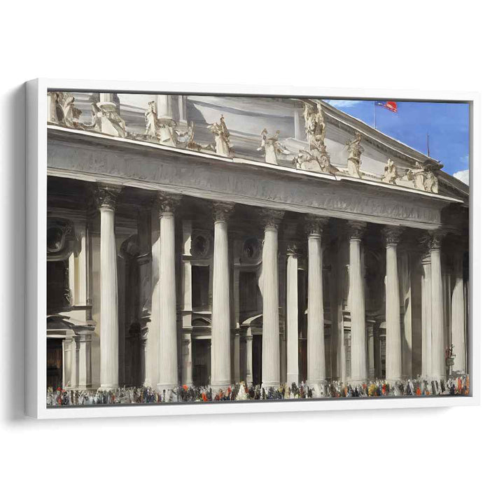 Majestic Columns: Classical Architectural Marvel Canvas Art Print