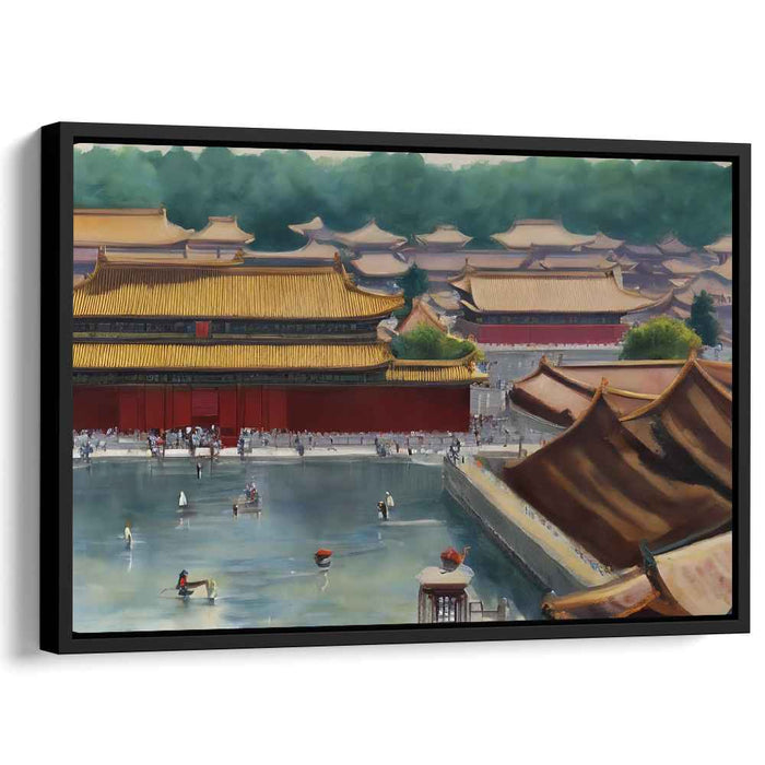 Imperial Opulence: The Forbidden City in Golden Splendor Canvas Art Print