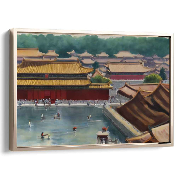 Imperial Opulence: The Forbidden City in Golden Splendor Canvas Art Print