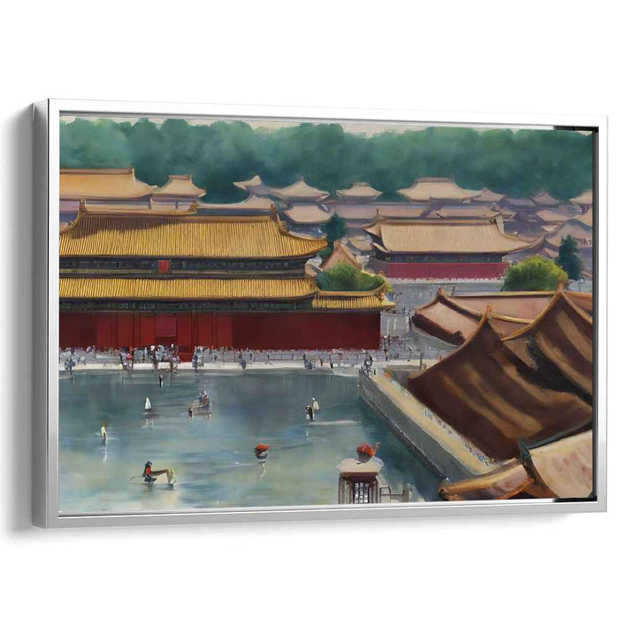 Imperial Opulence: The Forbidden City in Golden Splendor Canvas Art Print