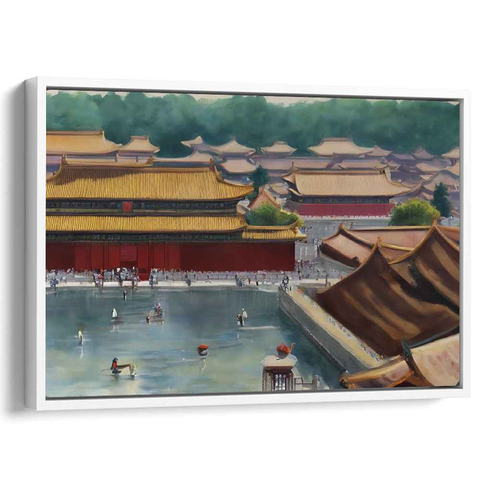 Imperial Opulence: The Forbidden City in Golden Splendor Canvas Art Print