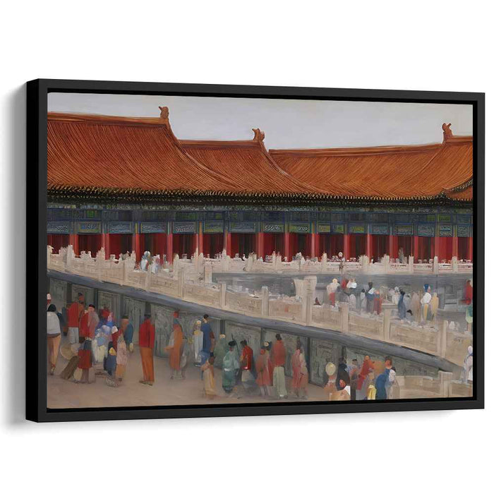 Imperial Memories: Traditional Chinese Palace Scene Canvas Art Print