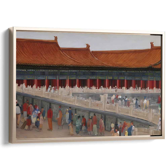 Imperial Memories: Traditional Chinese Palace Scene Canvas Art Print