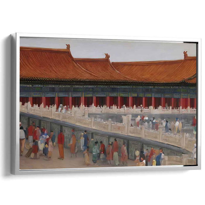 Imperial Memories: Traditional Chinese Palace Scene Canvas Art Print