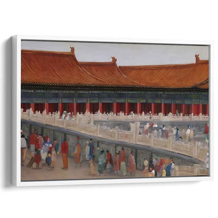 Imperial Memories: Traditional Chinese Palace Scene Canvas Art Print