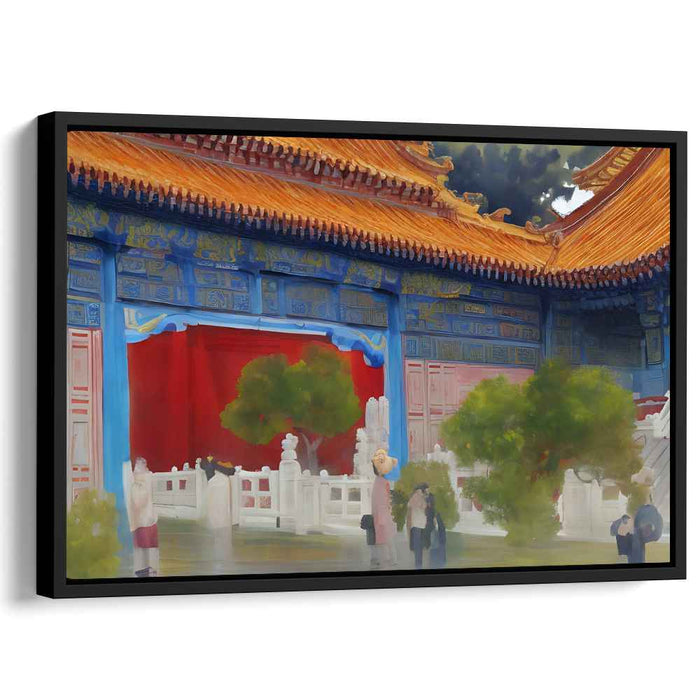 Dragon's Gate Sanctuary: Traditional Chinese Temple Canvas Art Print
