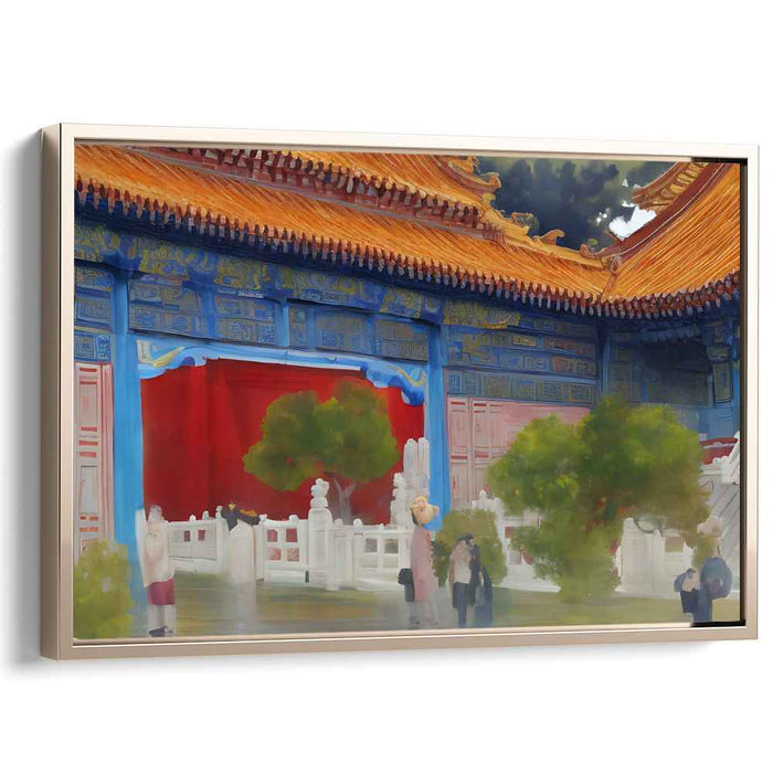 Dragon's Gate Sanctuary: Traditional Chinese Temple Canvas Art Print