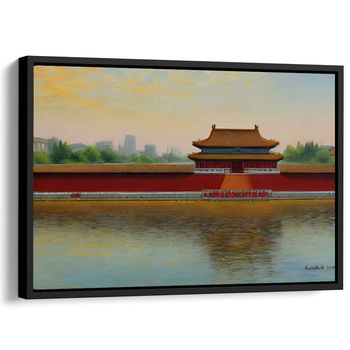 Imperial Twilight Reverie: Forbidden City at Dawn Canvas Art Print
