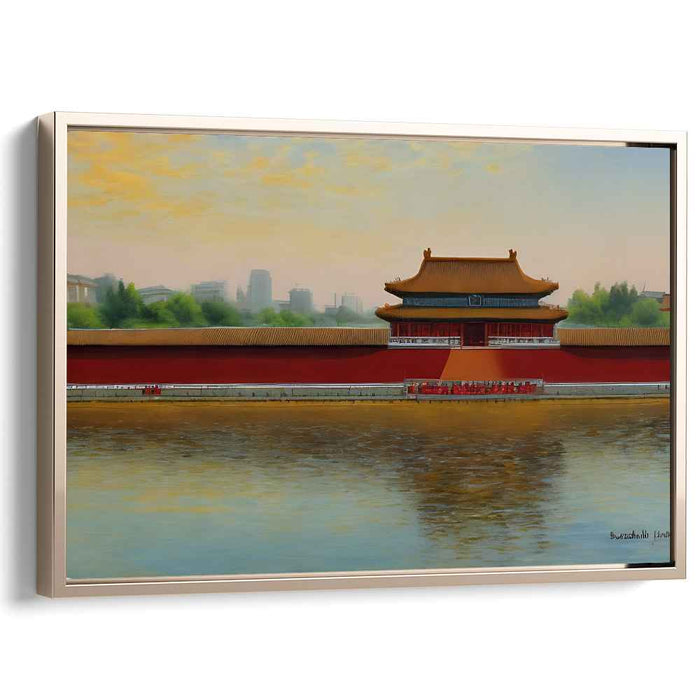 Imperial Twilight Reverie: Forbidden City at Dawn Canvas Art Print