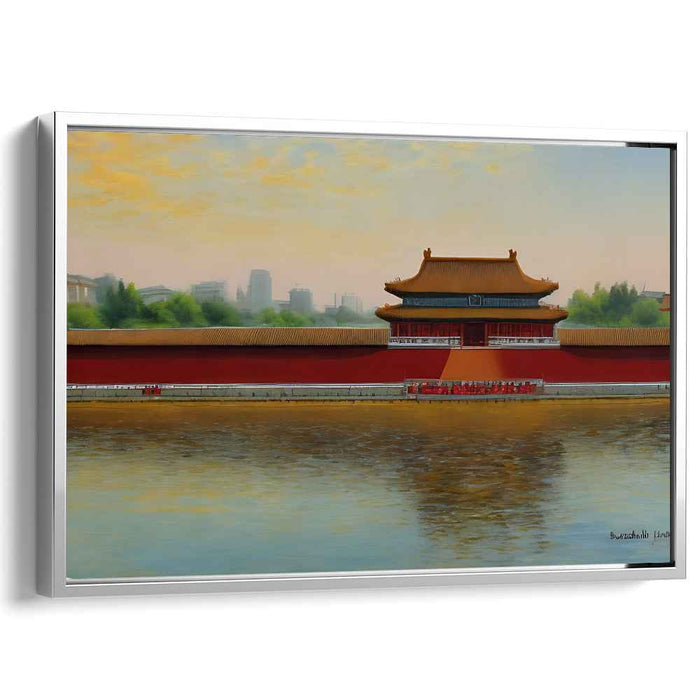 Imperial Twilight Reverie: Forbidden City at Dawn Canvas Art Print