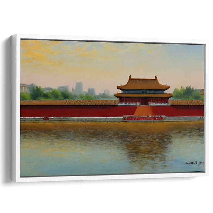 Imperial Twilight Reverie: Forbidden City at Dawn Canvas Art Print