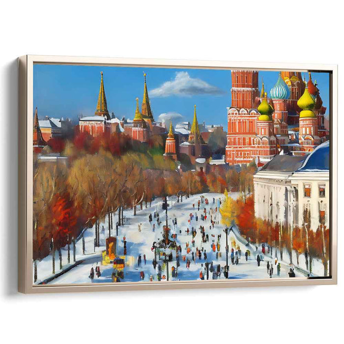 Autumn Stroll in Historic Cityscape: Vibrant Architectural Marvel