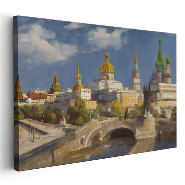 Sunlit Skyline: Majestic Domes and Spires Canvas Art Print