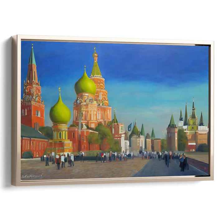 Vibrant Moscow: Daylight Splendor of Red Square Canvas Art Print