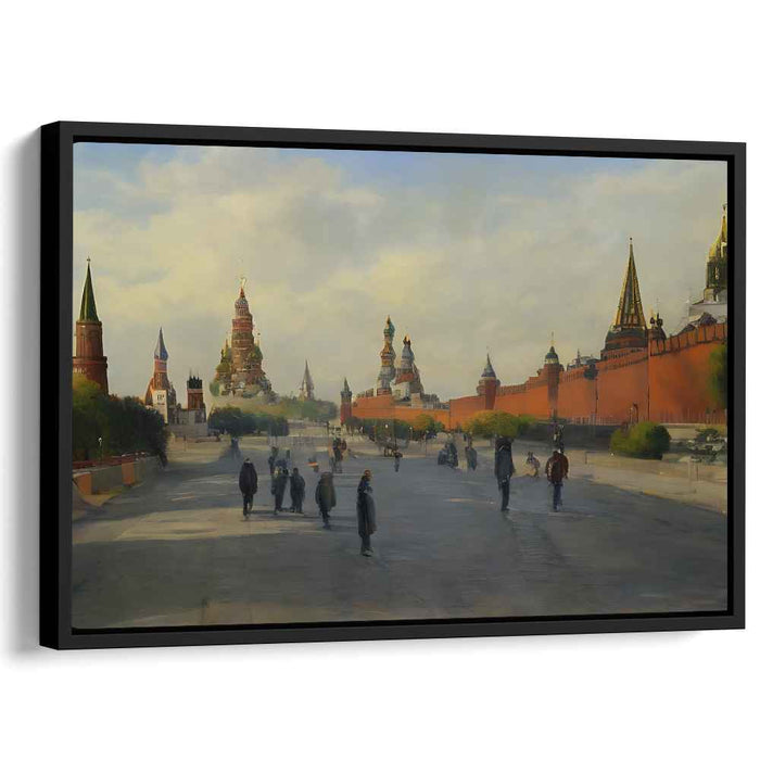 Tranquil Day at Red Square: Realistic Moscow Cityscape Canvas Art Print