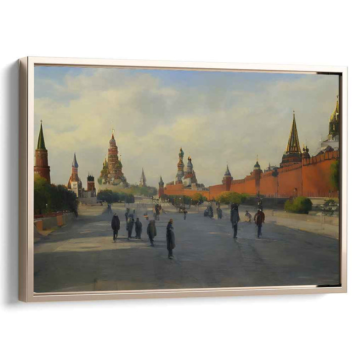 Tranquil Day at Red Square: Realistic Moscow Cityscape Canvas Art Print