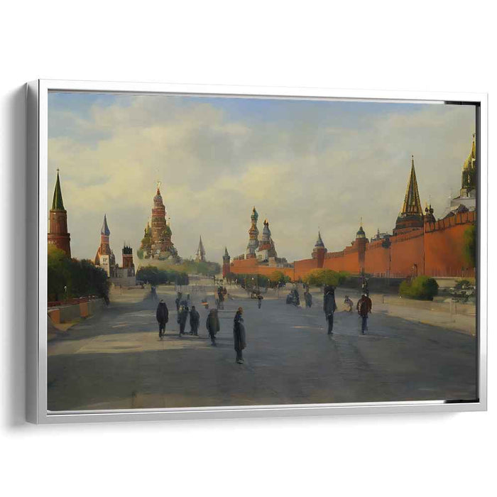 Tranquil Day at Red Square: Realistic Moscow Cityscape Canvas Art Print