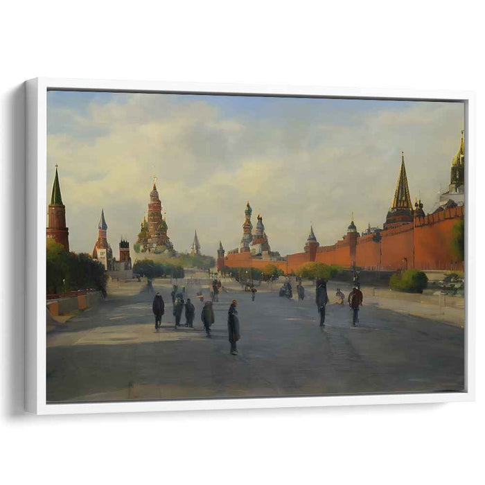 Tranquil Day at Red Square: Realistic Moscow Cityscape Canvas Art Print