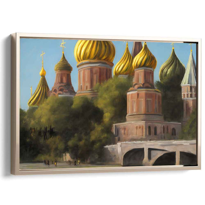 Golden Splendor: Majestic Russian Cathedral Canvas Art Print