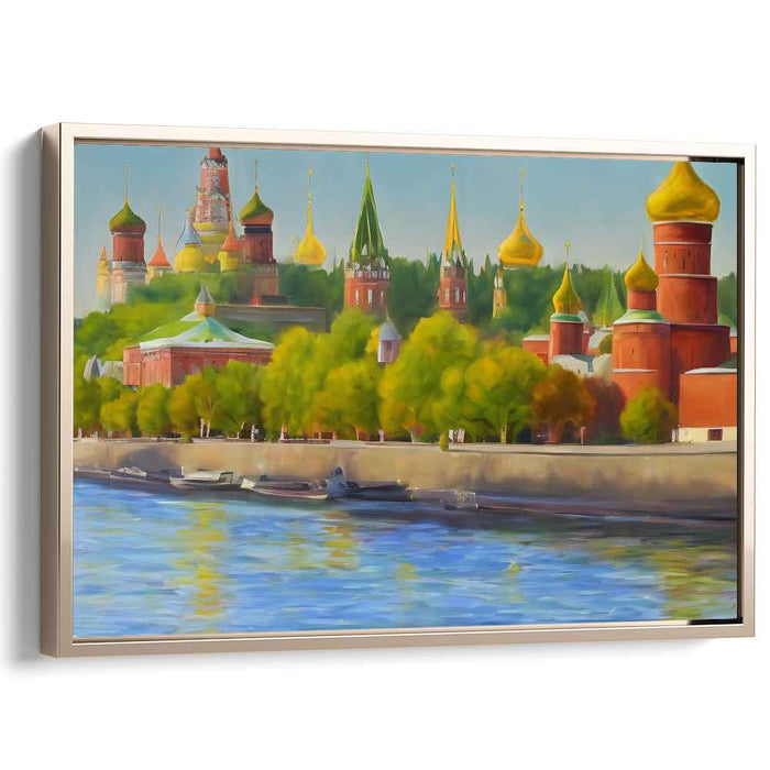 Majestic Russian Cityscape: Golden Domes and Serene Waters