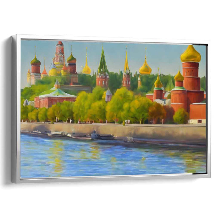 Majestic Russian Cityscape: Golden Domes and Serene Waters