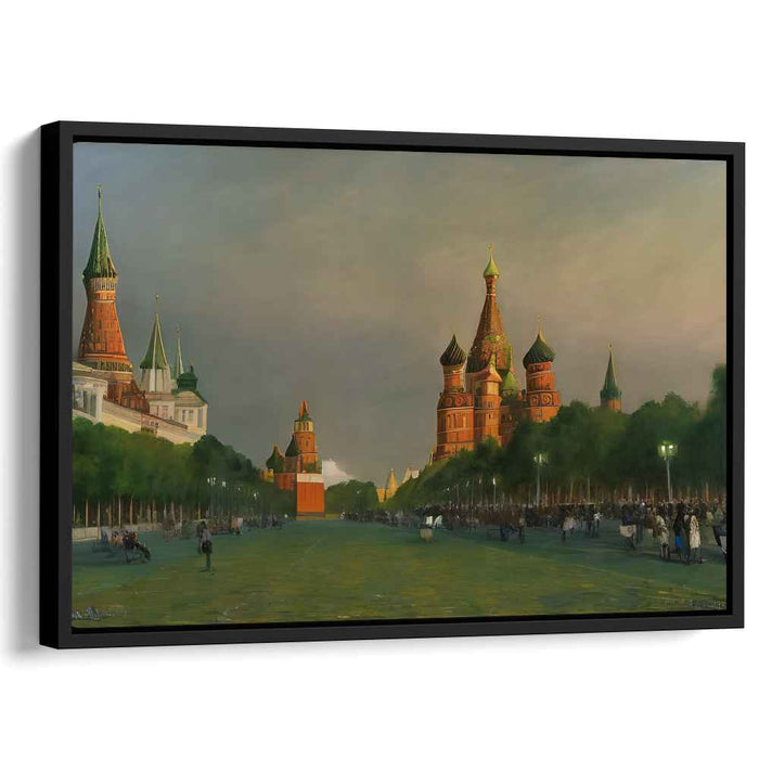 Crimson Mirage Impression: Realistic Red Square Canvas Art Print