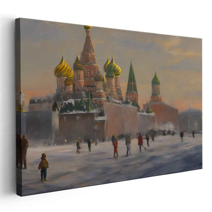 Winter Splendor: Serene Moscow Morning Canvas Art Print