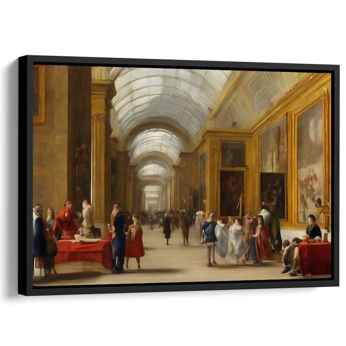 Elegant Sojourns: Realist Painting of a Bustling Museum Gallery