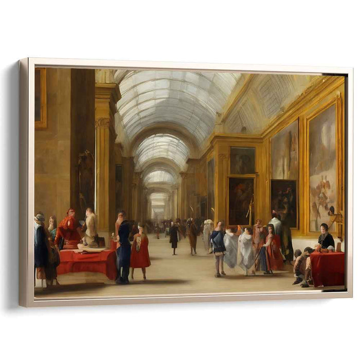 Elegant Sojourns: Realist Painting of a Bustling Museum Gallery