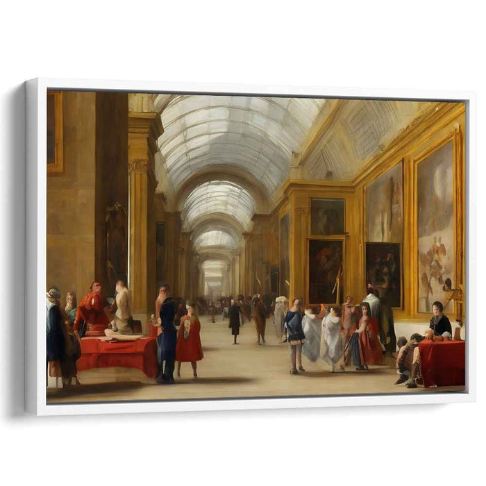 Elegant Sojourns: Realist Painting of a Bustling Museum Gallery