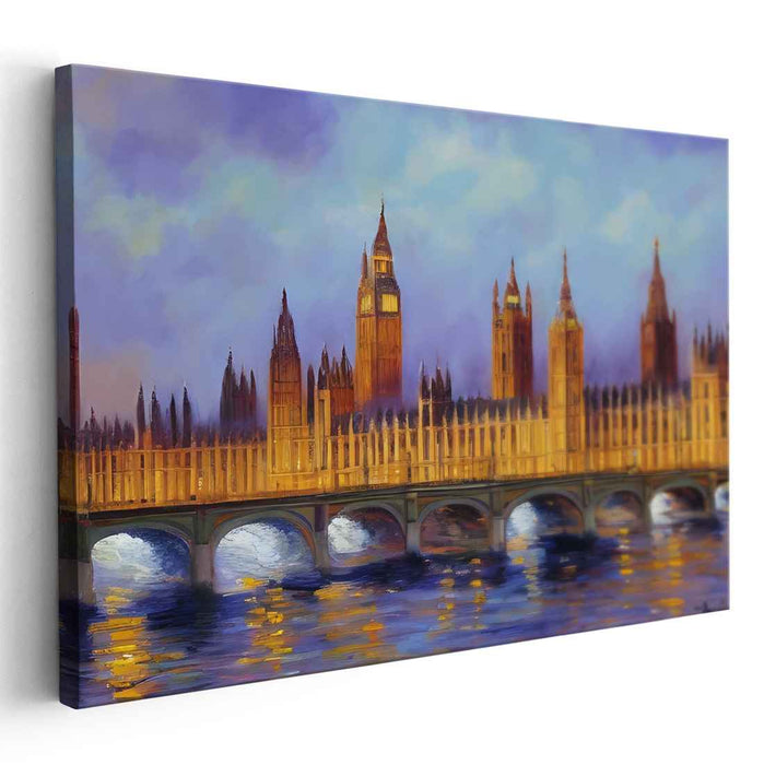 Dreams Whispering Beneath Night Shadows: Majestic View of the Palace of Westminster