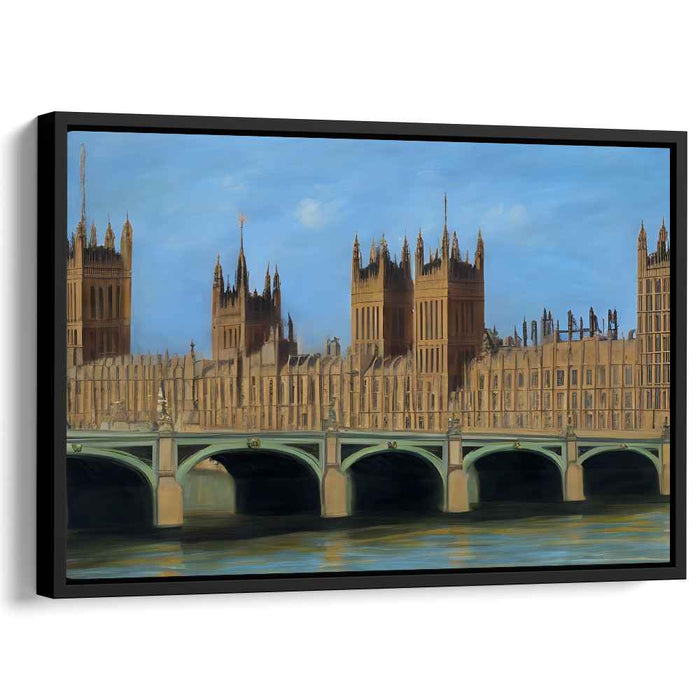 Architectural Elegance Resurrected: Realistic Gothic Revival Houses of Parliament Canvas Art Print