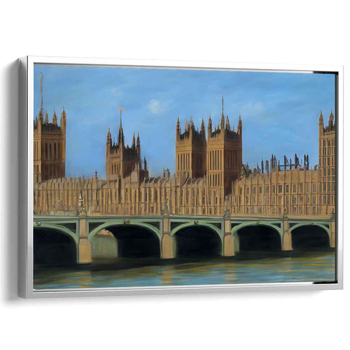 Architectural Elegance Resurrected: Realistic Gothic Revival Houses of Parliament Canvas Art Print