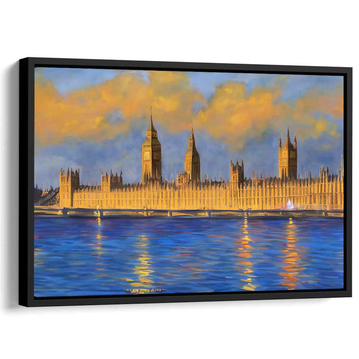 Echoes in Misty Twilight: Impressionistic Landscape of the Palace of Westminster