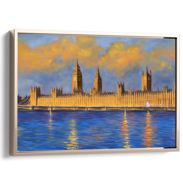Echoes in Misty Twilight: Impressionistic Landscape of the Palace of Westminster
