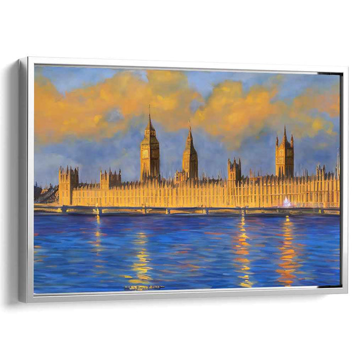 Echoes in Misty Twilight: Impressionistic Landscape of the Palace of Westminster